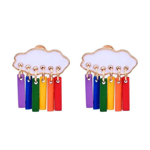 Hot Topic Jewelry - Rainbow Cloud Dangle Earrings